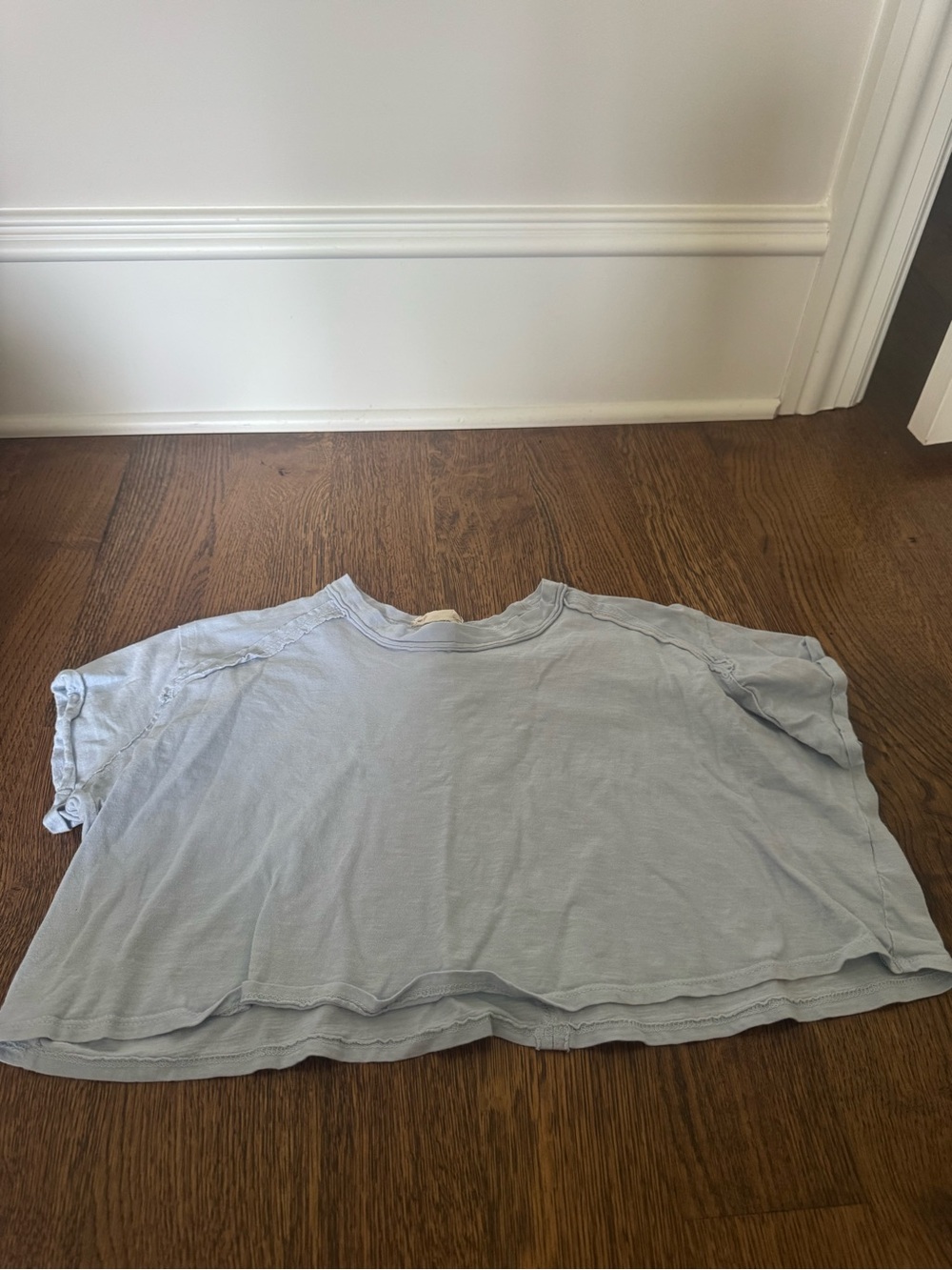 Altar'd State Light Blue Cropped Tee